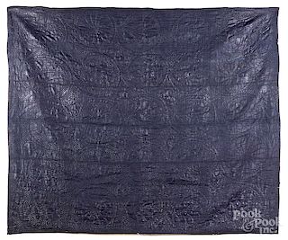 New England blue linsey-woolsey quilt