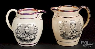 Two Staffordshire pitchers