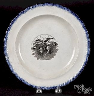 Pearlware blue feather edge plate