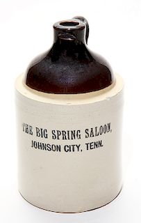 The Big Springs Saloon, Johnson City, TN Whiskey Jug.