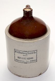 M.I. Hessberg Son & Co, 2 Gallon High Grade Liquors, Bristol Va-Tenn. 