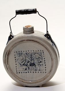 Whites of Utica New York 1/2 Gallon Stoneware Canteen for "L Craddock and Co". 