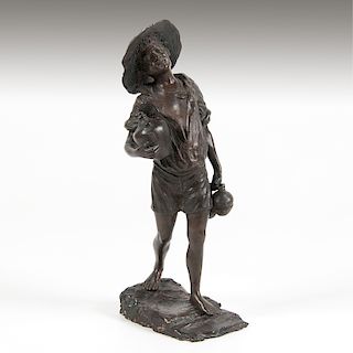 Italian Bronze of a Boy Signed <i>E. Giannetti</i> 