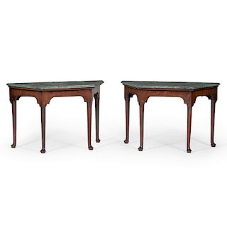 Pair of Georgian Console Tables with Marble Tops