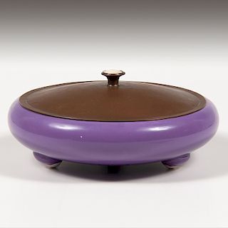 Porcelain Bowl with Hammered Copper <i>Potter Studio</i> Lid