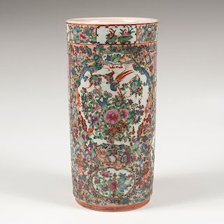 Chinese Export Rose Medallion Umbrella Stand