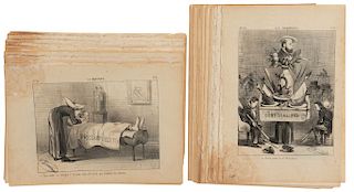 Iriarte, Hesiquio / Escalante, Constantino. La Orquesta. Mexico, 1861. 85 Loose Litographs, 21.5 x 31.5 cm. In 2 folders.