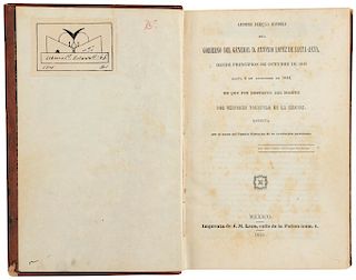 Bustamante, Carlos María. Apuntes para la Historia del Gobierno del General D. Antonio López de Santa Anna... Mexico, 1845.