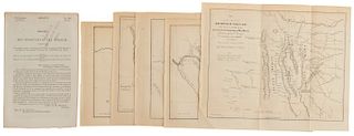 Stuart, A. Report of the Secretary of the Interior... Washington, 1853. Reporte sobre la Línea Fronteriza de Mexico. 5 folded maps.