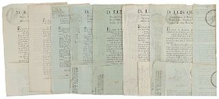 Seven documents of the beginning of Independent Mexico; Regencia Interina Gobernadora and Primer Imperio. Mexico, 1822 - 1823.