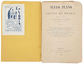 García Cubas, Antonio. Nuevo Plano de la Ciudad de Mexico: Publicado por la Antigua Casa de M. Murguia. 1886. Map, 46 x 59 cm.,folded.