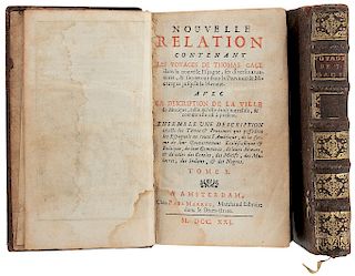 Gage, Thomas. Nouvelle Relation Contenant les Voyages de Thomas Gage Dans la Nouvelle Espagne. Amsterdam, 1721. Pieces: 2.