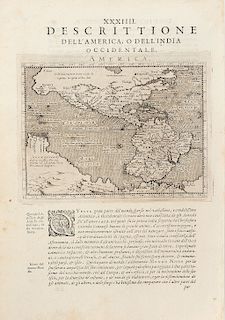 Magini, Giovanni A. / Porro, Girolamo. Descrittione della America o dell India Occidentale. Venecia, 1597- 98. Engraved map.