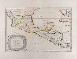 Sanson, Nicolas. Mexicque ou Nouvelle Espagne, Nouvelle. Gallice, Iucatan, Paris, 1656. Engraved map with coloured limits, 38 x 57.5 cm
