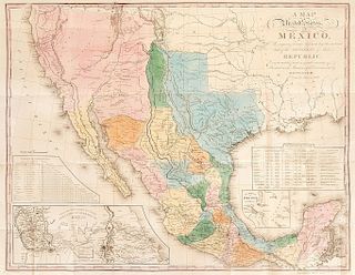 Tanner, Henry Schenck. A Map of the United States of Mexico. Fourth edition, 1847. Coloured map, 56.5 x 72 cm.