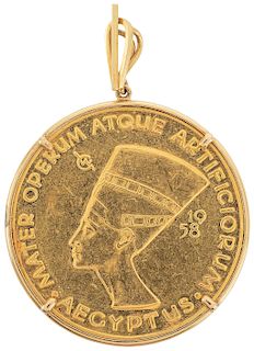 Graul, Werner - Aureus Magnus. Medalla MATER OPERUM ATQUE ARTIFICIORUM / AEGYPTUS 1958. Gold .980, diameter 35 mm.