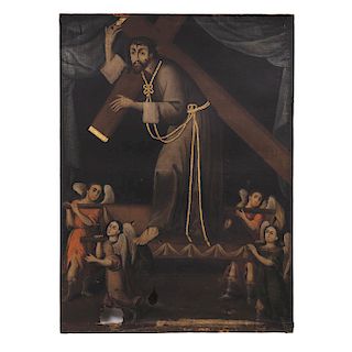 JESÚS EL NAZARENO. MÉXICO, SIGLO XVIII. Óleo sobre tela. 149 x 109 cm