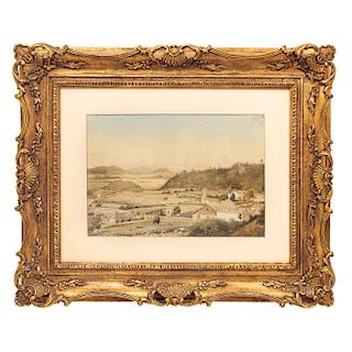 CHARLES WHITEHEAD (E.U.A., SIGLO XIX). PAISAJE DE SAN RAFAEL. Acuarela sobre papel. Firmada y fechada en 1858. 27.5 x 40 cm