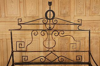 CONTINENTAL IRON BED LYRE DECORATION C.1910
