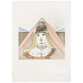 SALVADOR DALÍ, The Lady Dulcinea,  from the "Historia de Don Quichotte de la Mancha" portfolio, 1980-1981.