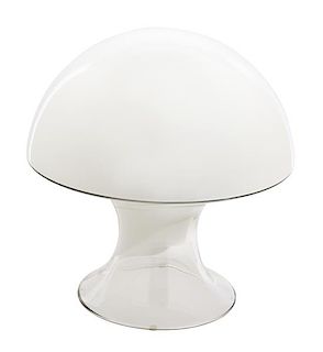A Mid-Century Gino Vistosi Murano Glass Mushroom Table Lamp Height 14 x diameter 14 inches.