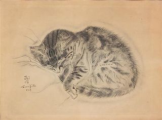 Tsuguharu Foujita, (French/Japanese, 1886-1968), Chat, 1929