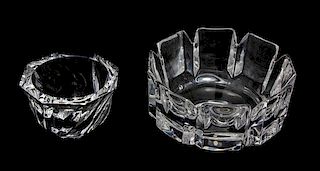 Two Orrefors Crystal Bowls Diameter of larger 7 1/8 inches.