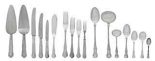 An English Partial Silver and Silver Plate Flatware Service, Mappin & Webb, Sheffield, 1915, in the King's pattern, comprising: