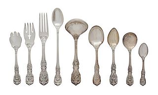 A Partial Set of American Silver Flatware, Reed & Barton, Taunton, MA, 20th Century, comprising; 8 salad forks 8 dinner forks 6