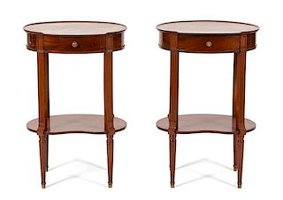 A Pair of Louis XVI Style Side Tables Height 32 inches.
