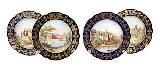 A Set of Six Sevres Plates Diameter 8 3/4 inches.