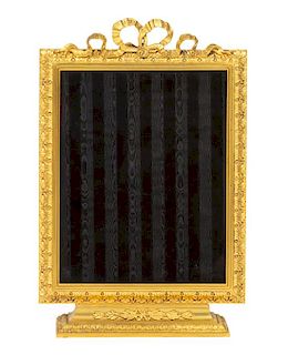 A French Gilt Bronze Pedestal Base Picture Frame Height 13 1/4 x width 8 3/4 inches.