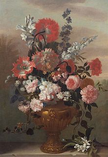 Jacob Bogdani, (Dutch, 1660-1724), Flowers in a Vase