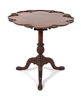 A George III Style Tilt-Top Table Height 30 x diameter 29 inches.