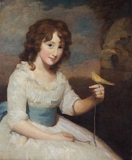 Attributed to Sir Henry Raeburn, (British, 1756-1823), Miss Charlotte Munro (Girl with Blue Sash)