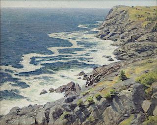 WILSON, James Perry. Oil on Panel. Coastal Scene.