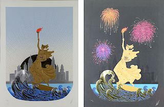 ERTE. Lot of Two Serigraphs. "Statue of Liberty