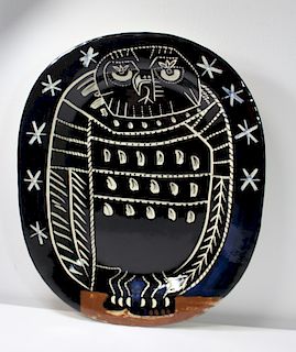 PICASSO, PABLO. "Brilliant Owl" Madoura Ceramic.