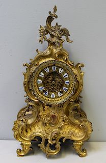 ANSONIA. Signed Gilt Bronze Louis XV Style