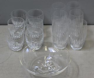 BACCARAT Stemware Together with a Steuben Bowl.