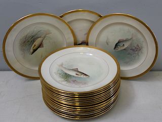 Lenox. 18 Fish Decorated Plates.
