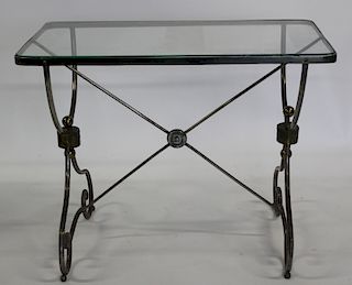 Vintage French Steel and Brass Bakers Table.