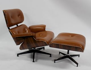 Vintage  Eames Style Lounge Chair and Ottoman.
