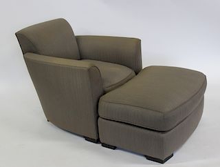 DONGHIA. Upholstered lounge Chair and Ottoman.