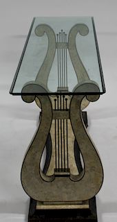 MIDCENTURY. Tessalated Marble Lyre Form