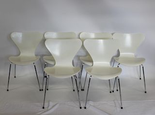 Fritz Hansen. Set of 6 Arne Jacobsen Chairs.