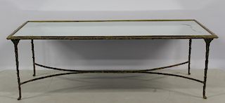 Bagues Style Bronze and Mirror Top Coffee Table