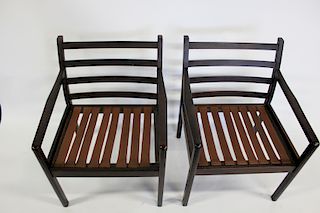 MIDCENTURY. Pair of Rosewood Arm Chairs.