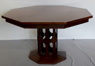 MIDCENTURY. Octagonal Top Pedestal Table with
