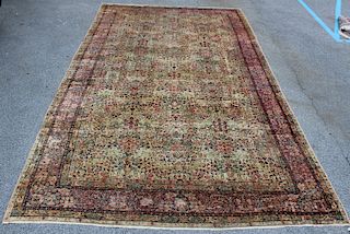 Antique and Finely Hand Woven Kerman Carpet.